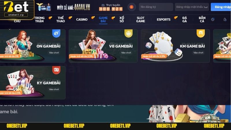 Các sảnh chơi nổi bật tại game bài OneBet
