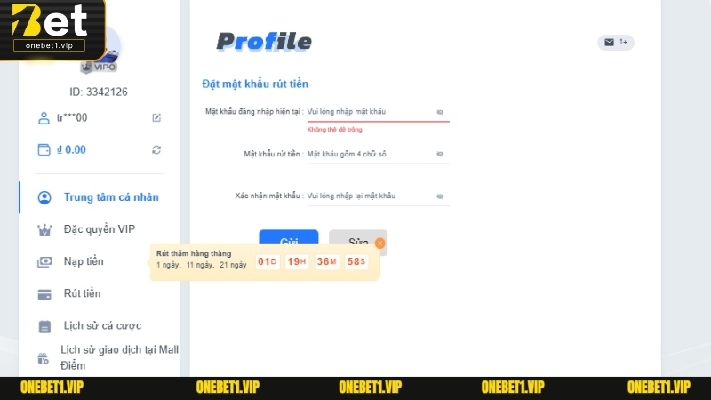 Người chơi thao tác nạp tiền ONEBET trên ứng dụng di động